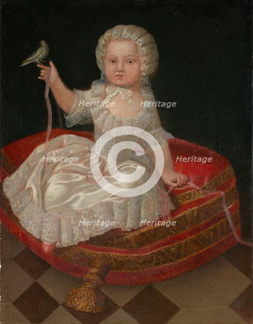 Girl on a Hassock, 18th century. Creator: Unknown.