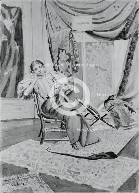 Girl on Chair, c. 1891. Creator: Louis Michel Eilshemius.