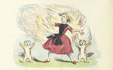 Girl on fire - scene from "The Dreadful Story Of The Girl And The Lucifer Matches", 1856. Creator: Unknown