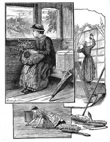 Girl on her way to starting work in domestic service, 1884. Artist: Marian Gardiner