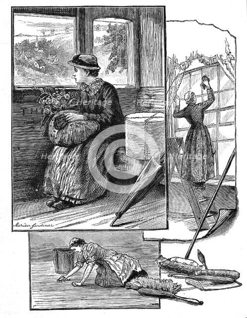 Girl on her way to starting work in domestic service, 1884. Artist: Marian Gardiner