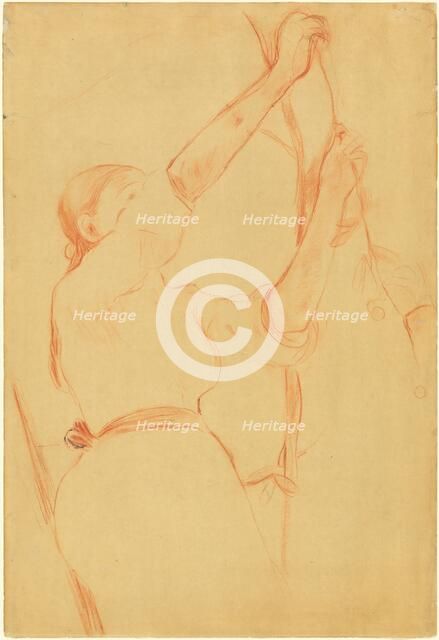 Girl Picking Cherries, 1891. Creator: Berthe Morisot.