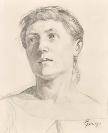 Girl portrait, undated. (c1880s) Creator: Christian Griepenkerl