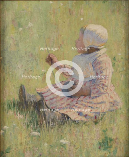 Girl playing with a ball of wool, c. 1875. Artist: Cassatt, Mary (1845-1926)