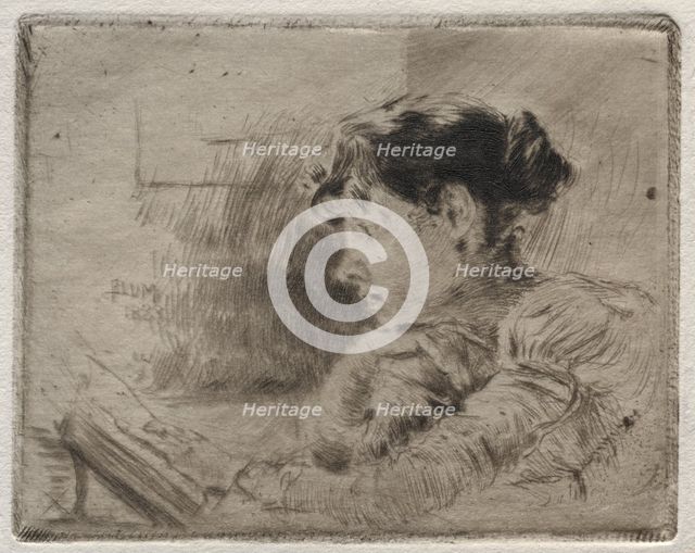 Girl Reading, 1883. Creator: Robert Frederick Blum (American, 1857-1903).