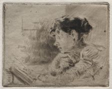 Girl Reading, 1883. Creator: Robert Frederick Blum (American, 1857-1903)