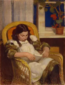 Girl Reading, 1909. Creator: Eero Jarnefelt