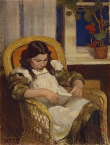 Girl Reading, 1909. Creator: Eero Jarnefelt