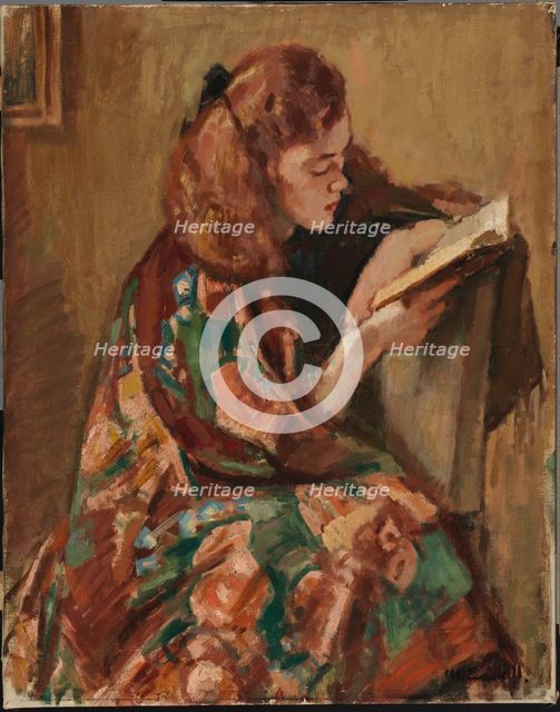 Girl Reading, 1921-1922. Creator: Magnus Enckell.