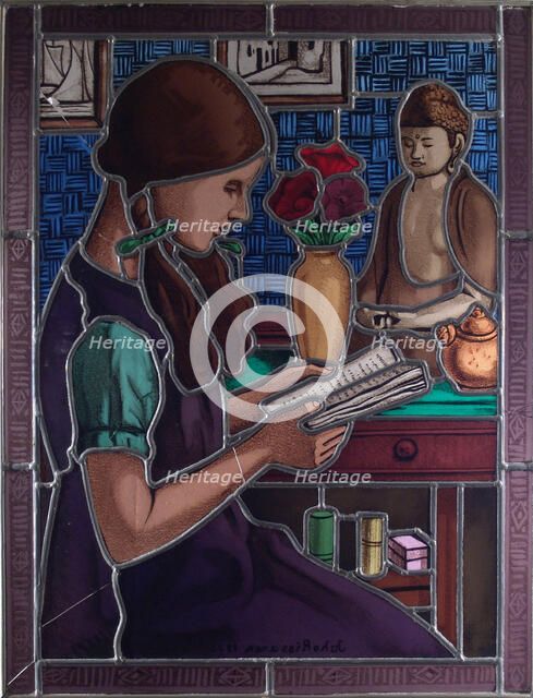 Girl reading, 1933. Creator: Juho Rissanen.