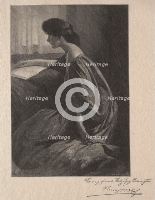 Girl Reading at a Window. Creator: Henry Wolf (American, 1852-1916).