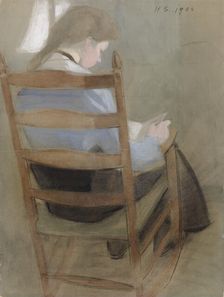 Girl Reading (Seated Girl), 1904. Creator: Helene Schjerfbeck