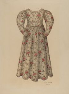 Girl's Chintz Dress, 1938. Creator: Marie Famularo
