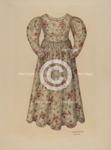 Girl's Chintz Dress, 1938. Creator: Marie Famularo.