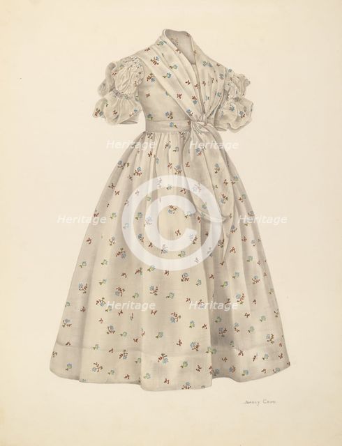 Girl's Dress, 1935/1942. Creator: Nancy Crimi.