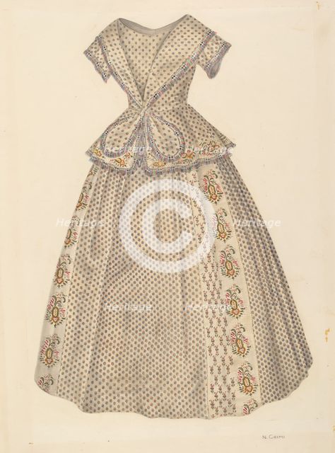 Girl's Dress, c. 1940. Creator: Nancy Crimi.