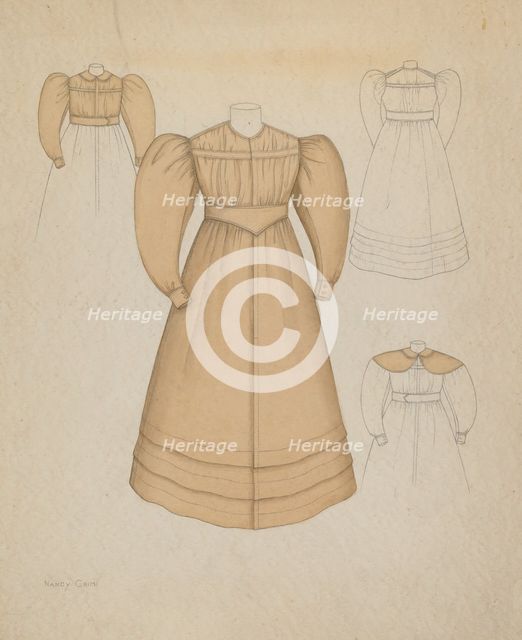 Girl's Dress, c. 1937. Creator: Nancy Crimi.