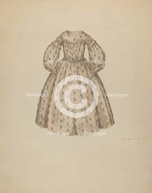Girl's Dress, c. 1937. Creator: Sara Garfinkel.