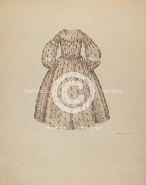 Girl's Dress, c. 1937. Creator: Sara Garfinkel.