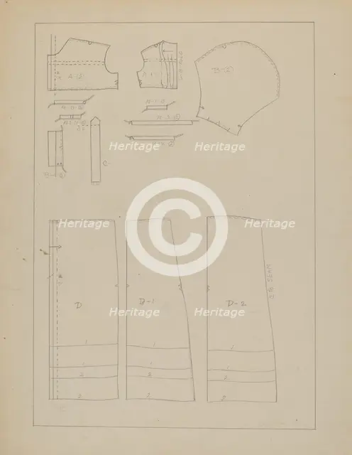 Girl's Dress (Pattern), c. 1937. Creator: Nancy Crimi.