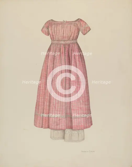 Girl's Dress with Pantaloons, c. 1941. Creator: Nancy Crimi.