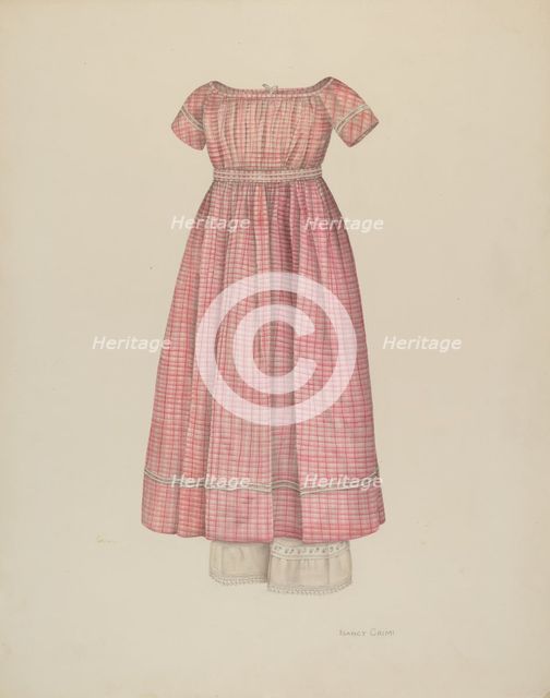 Girl's Dress with Pantaloons, c. 1941. Creator: Nancy Crimi.