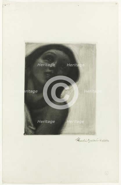 Girl's Face, from Spring Fresco of Jusélius Mausoleum, 1905. Creator: Akseli Gallen-Kallela.