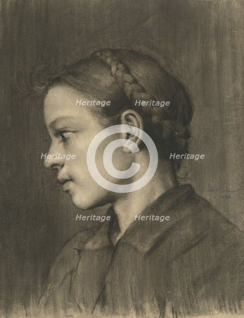 Girl's head, 1894. Creator: Július Éder.