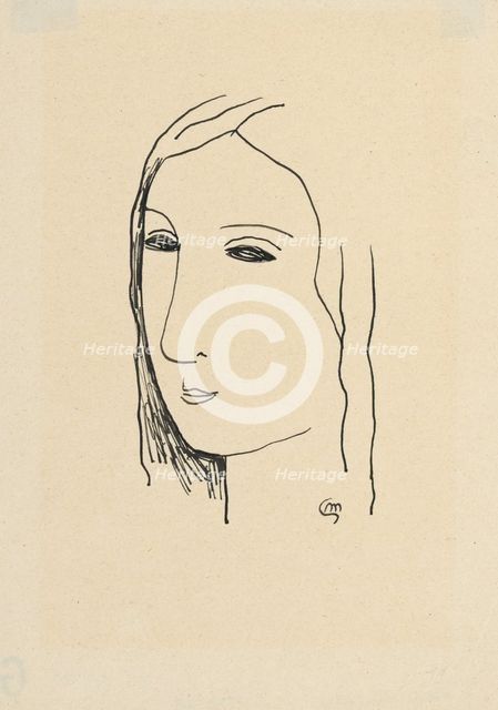 Girl's head, 1928-1929. Creator: Mikulas Galanda.