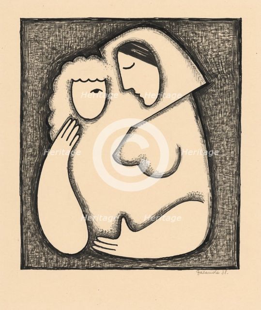 Girl's head, 1938. Creator: Mikulas Galanda.