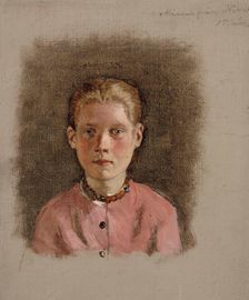 Girl's head, exercise, 1860-1870. Creator: Adolf von Becker