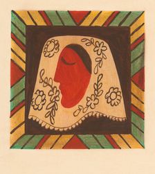 Girl's head in a scarf, 1937. Creator: Mikulas Galanda