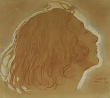Girl's head in profile, 1920. Creator: Josef Wawra