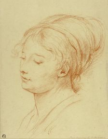 Girl's Head in Three-Quarter View, n.d. Creator: Unknown