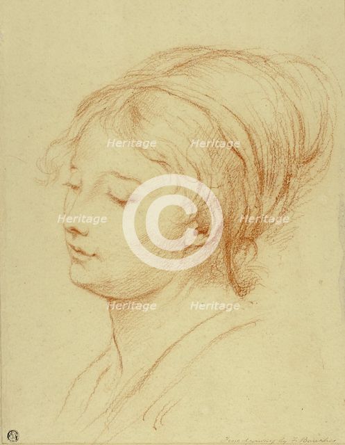 Girl's Head in Three-Quarter View, n.d. Creator: Unknown.