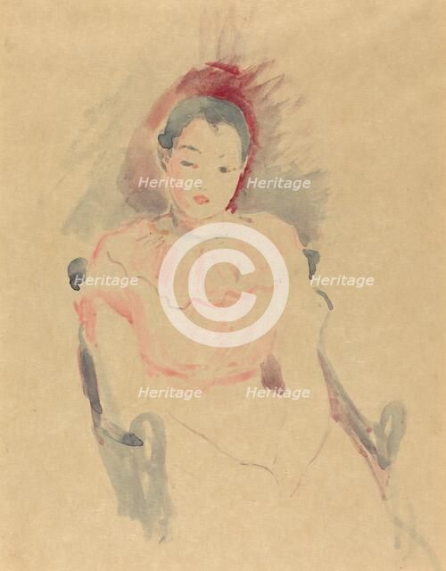 Girl Seated, 1894. Creator: Berthe Morisot.