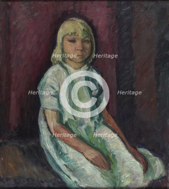 Girl Seated, 1916. Creator: William Lonnberg.