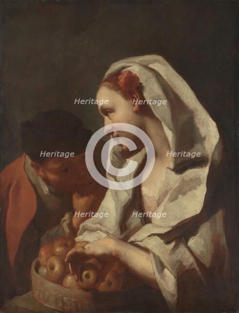 Girl Selling Fruit, 1745-1770. Creator: Domenico Maggiotto.