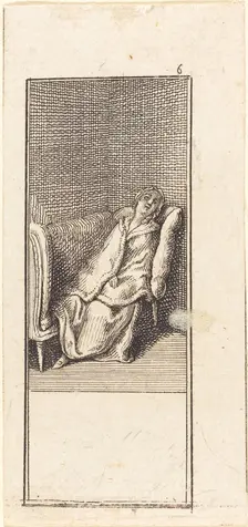 Girl Sleeping on Settee, 1784. Creator: Daniel Nikolaus Chodowiecki