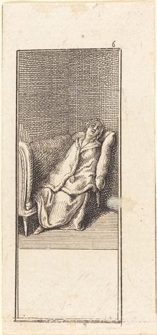 Girl Sleeping on Settee, 1784. Creator: Daniel Nikolaus Chodowiecki