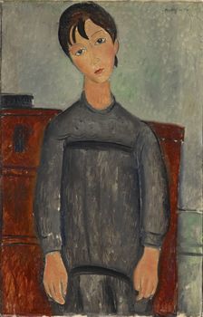 Girl Standing in Black Pinafore, 1918. Creator: Amadeo Modigliani