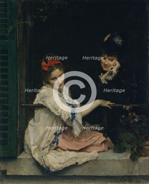 Girls at a Window, ca. 1875. Creator: Raimundo de Madrazo y Garreta.
