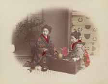 Girls at Home, 1870s-1890s. Creator: Kusakabe Kimbei