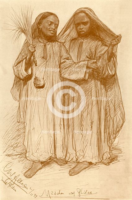 Girls at Philae, Egypt, 1898.  Creator: Christian Wilhelm Allers.