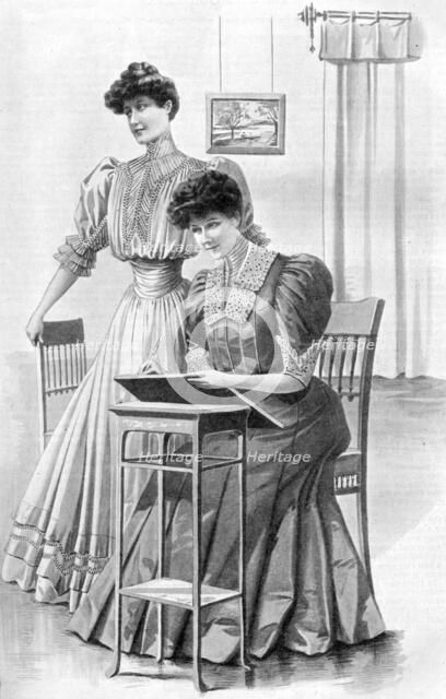 Girls' attire for November 1905. Artist: Unknown
