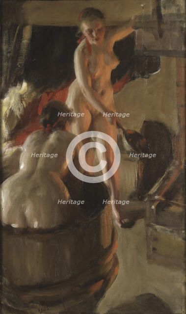 Girls from Dalarna Having a Bath, 1906.