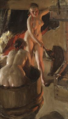 Girls from Dalarna Having a Bath, 1906. Creator: Anders Leonard Zorn