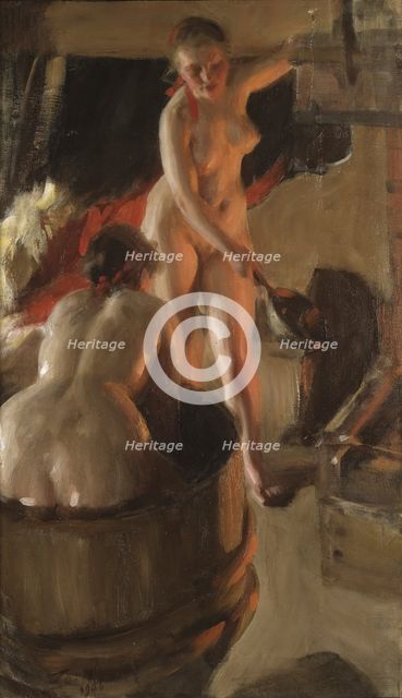 Girls from Dalarna Having a Bath, 1906. Creator: Anders Leonard Zorn.