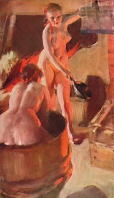 Girls from Dalarna Having a Bath 1908, (1931). Artist: Anders Leonard Zorn