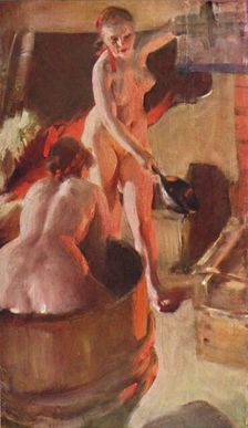 Girls from Dalarna Having a Bath 1908, (1931). Artist: Anders Leonard Zorn